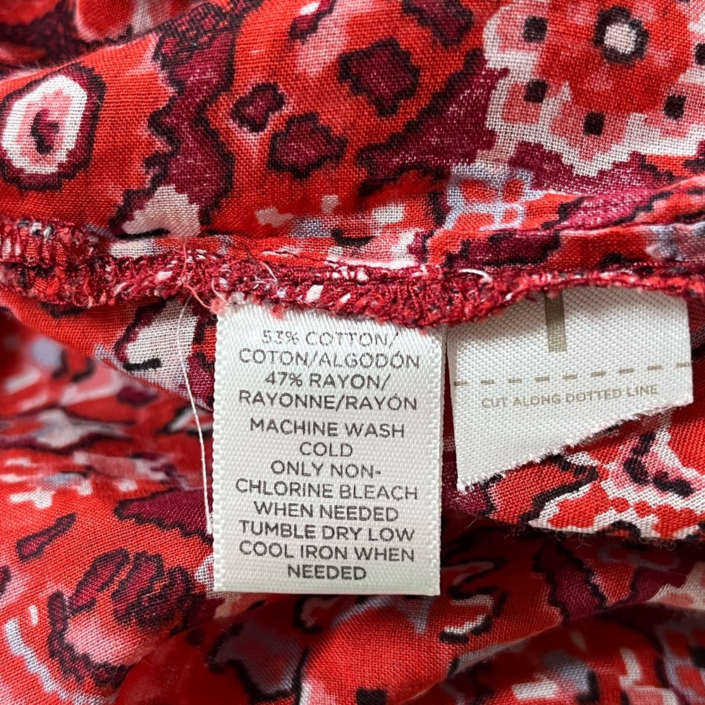 ANN TAYLOR LOFT Sz L The Softened Shirt Scarlet Bouquet
Softened Shirt Sheer - Picture 16 of 17